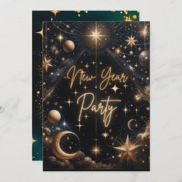 Tarjeta de invitación para fiesta de Año Nuevo Cel
