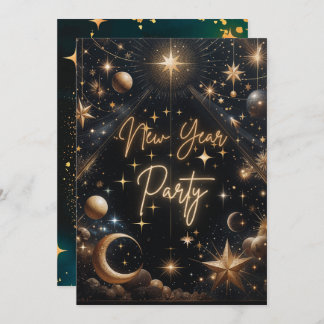 Tarjeta de invitación para fiesta de Año Nuevo Cel