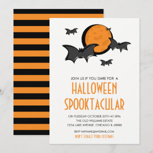 Tarjeta de invitación para fiesta de Bats and Moon
