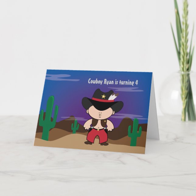 Tarjeta de invitación para fiesta de Cowboy (Anverso)
