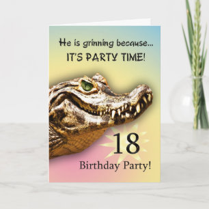 Tarjeta de invitación para fiesta de cumpleaños 18