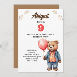 tarjeta de invitación para fiesta de cumpleaños de