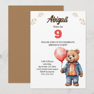 tarjeta de invitación para fiesta de cumpleaños de