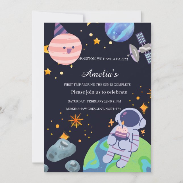 Tarjeta de Invitación para Fiesta de Cumpleaños de (Anverso)