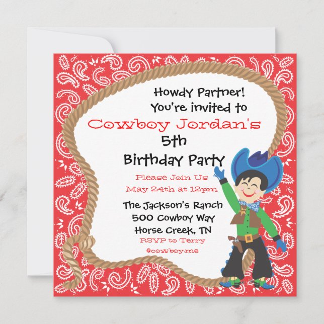 Tarjeta de invitación para fiesta de cumpleaños de (Anverso)