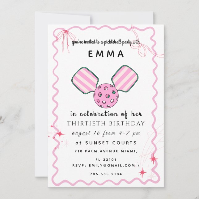 Tarjeta de invitación para fiesta de cumpleaños de (Anverso)