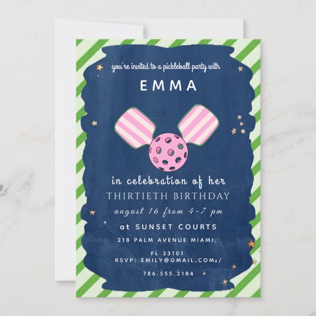 Tarjeta de invitación para fiesta de cumpleaños de (Anverso)