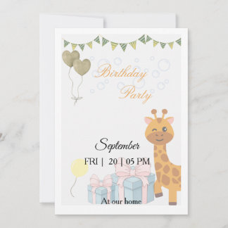 Tarjeta de invitación para fiesta de cumpleaños de