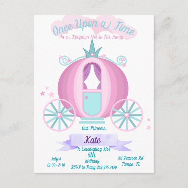 Tarjeta de Invitación para Fiesta de Cumpleaños de (Anverso)