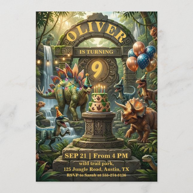 Tarjeta de invitación para fiesta de cumpleaños de (Anverso)