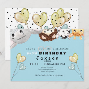 Tarjeta de invitación para fiesta de cumpleaños de