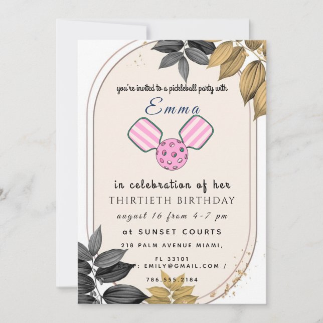 Tarjeta de Invitación para Fiesta de Cumpleaños de (Anverso)