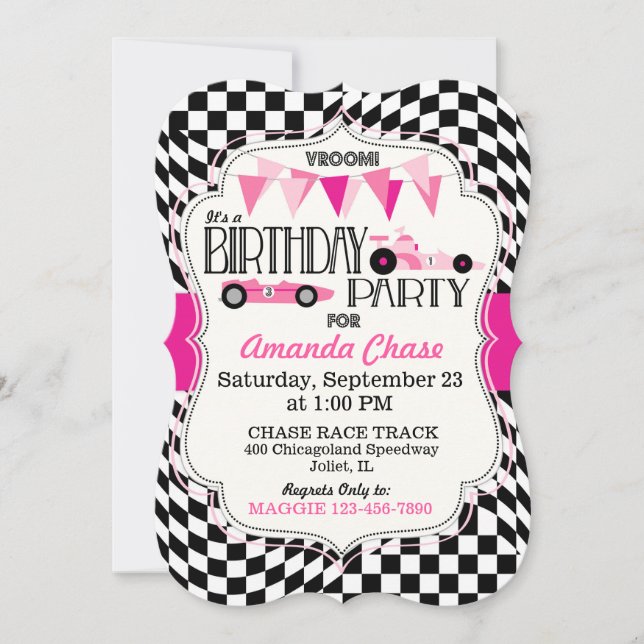 Tarjeta de invitación para fiesta de cumpleaños de (Anverso)