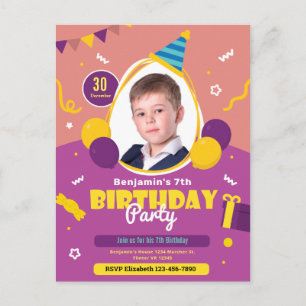 Tarjeta de invitación para fiesta de cumpleaños de