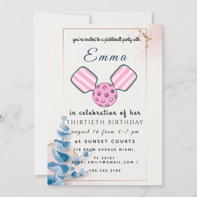 Tarjeta de invitación para fiesta de cumpleaños de (Anverso)