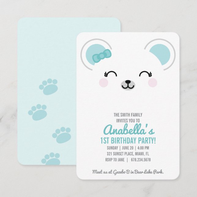 Tarjeta de Invitación para Fiesta de Cumpleaños de (Anverso / Reverso)