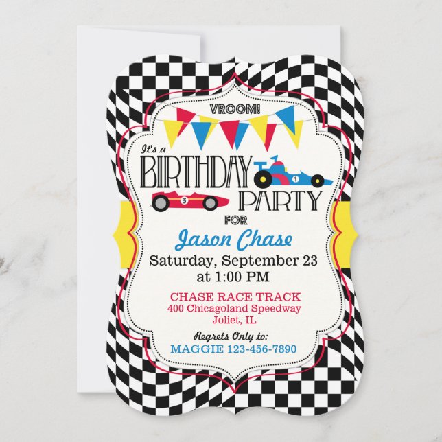 Tarjeta de invitación para fiesta de cumpleaños de (Anverso)