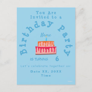Tarjeta de invitación para fiesta de cumpleaños de