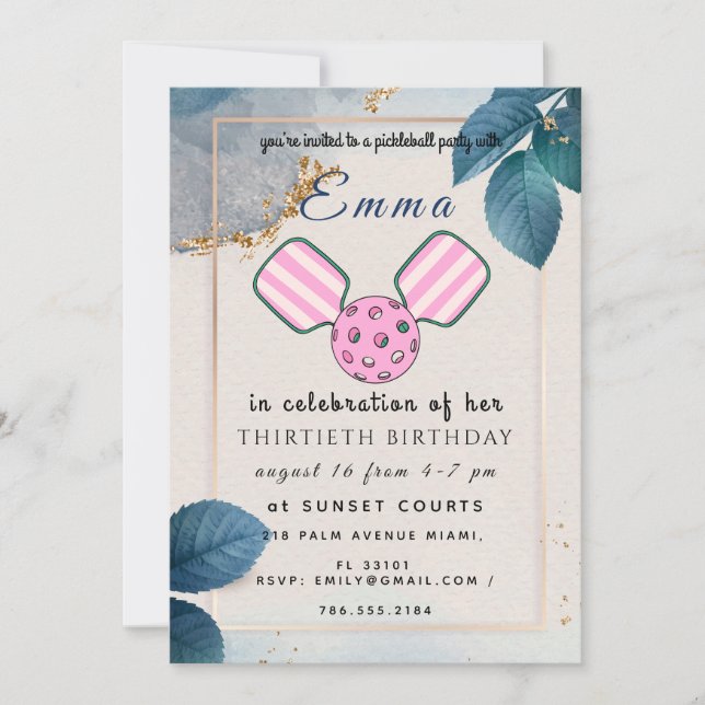 Tarjeta de invitación para fiesta de cumpleaños de (Anverso)