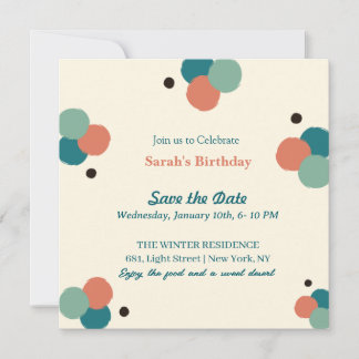Tarjeta de invitación para fiesta de cumpleaños de