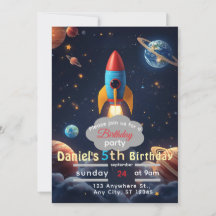 Tarjeta de invitación para fiesta de cumpleaños en