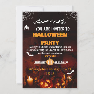 Tarjeta de invitación para fiesta de disfraces de