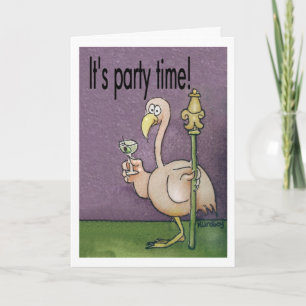 Tarjeta de invitación para fiesta de flamenco rosa