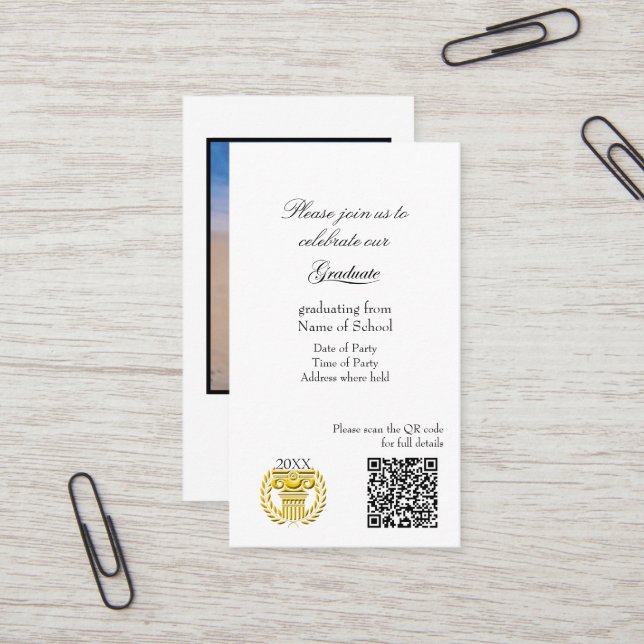 Tarjeta de invitación para fiesta de graduación (Anverso/Reverso In Situ)