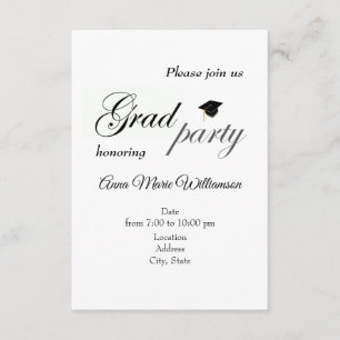 Tarjeta de invitación para fiesta de graduación ad