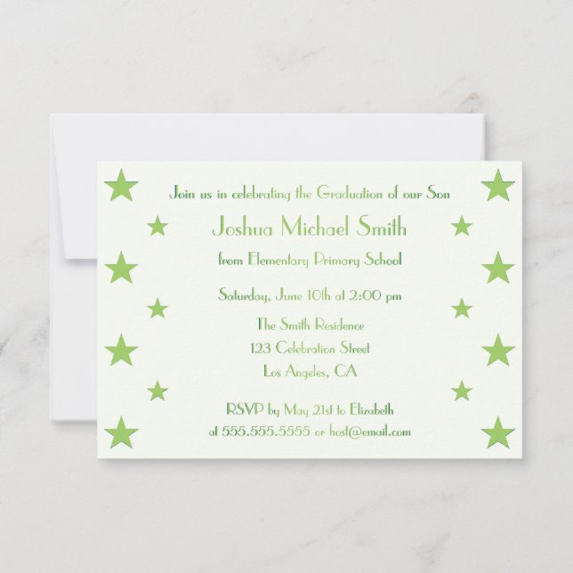 Tarjeta de invitación para fiesta de graduación de (Reverso)