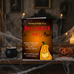 Tarjeta de invitación para fiesta de halloween con