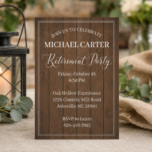 Tarjeta de invitación para fiesta de jubilación rú