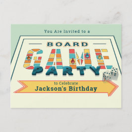 Tarjeta de invitación para fiesta de juegos de mes