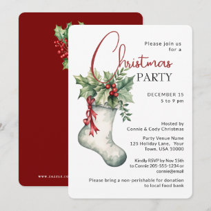 Tarjeta de Invitación para Fiesta de Navidad con C