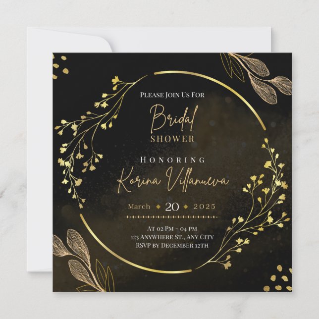 Tarjeta de invitación para fiesta de novia (Anverso)
