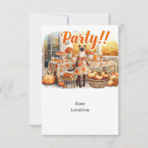 Tarjeta de Invitación para Fiesta de Otoño para Am
