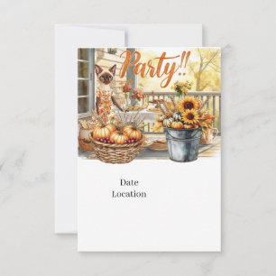 Tarjeta de invitación para fiesta de otoño para am