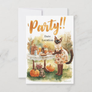 Tarjeta de invitación para fiesta de otoño – Reuni
