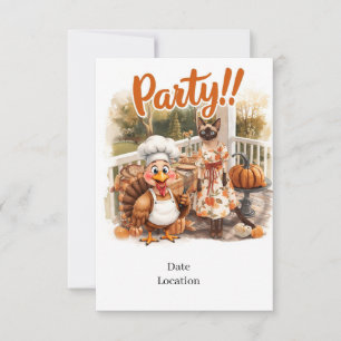 Tarjeta de invitación para fiesta de otoño – Reuni