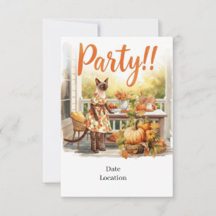 Tarjeta de invitación para fiesta de otoño – Reuni