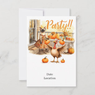 Tarjeta de invitación para fiesta de otoño – Reuni