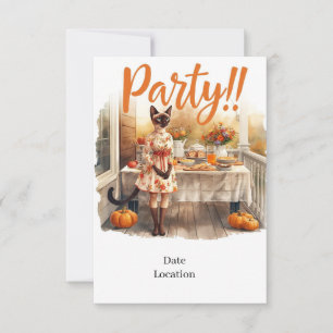 Tarjeta de invitación para fiesta de otoño – Reuni
