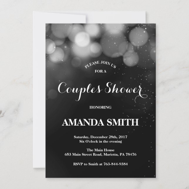 Tarjeta de Invitación para Fiesta de Parejas con P (Anverso)