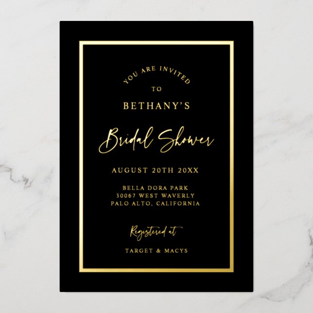 Tarjeta de invitación para fiesta de Relieve metal (Anverso)