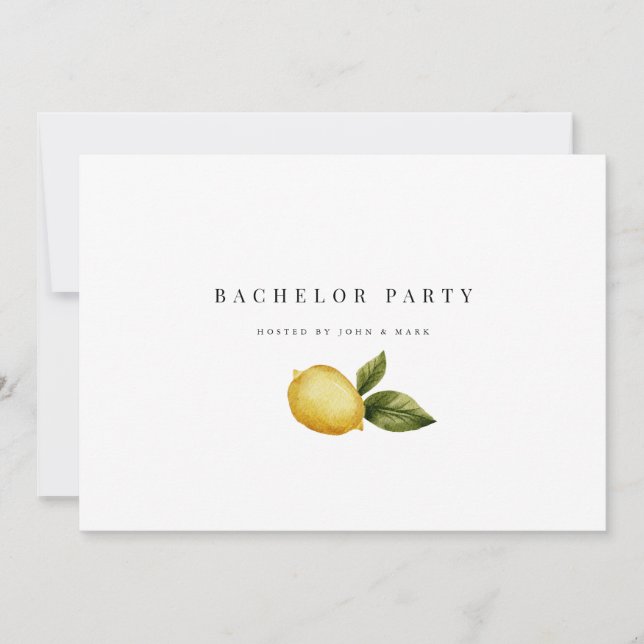 Tarjeta de invitación para fiesta de soltero con t (Anverso)