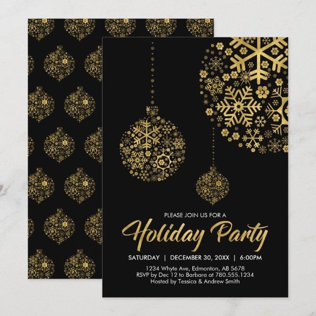 Tarjeta de invitación para fiesta de vacaciones /  (Anverso / Reverso)