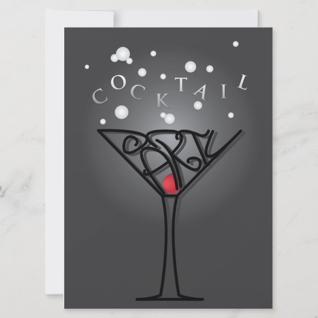 Tarjeta de invitación para fiestas de cóctel (Anverso)