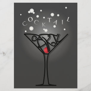 Tarjeta de invitación para fiestas de cóctel