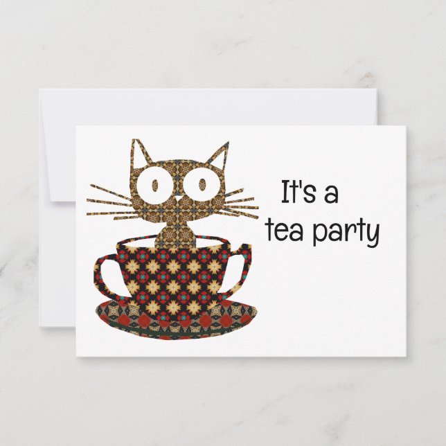 Tarjeta de invitación para fiestas de té (Anverso)