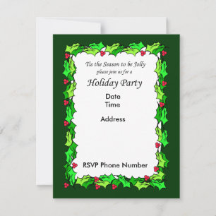 Tarjeta de invitación para fiestas de vacaciones s